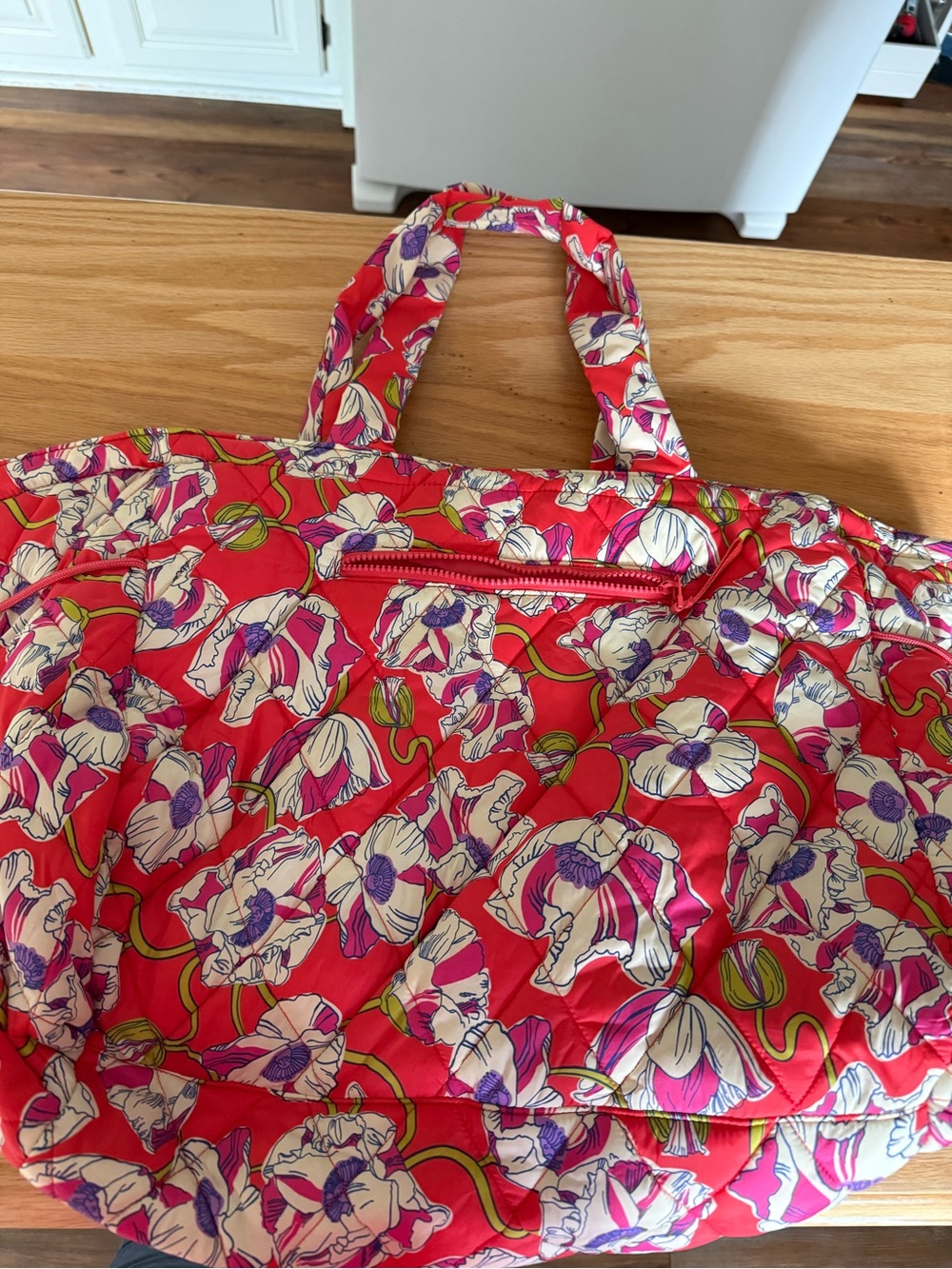 Vera Bradley Red Floral Quilted Tote
